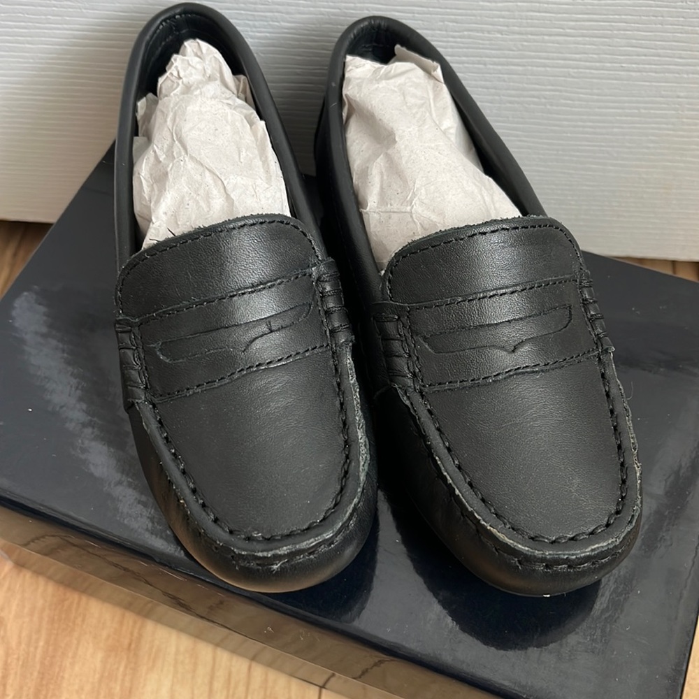 Polo Ralph Lauren black telly loafers size.9 toddler